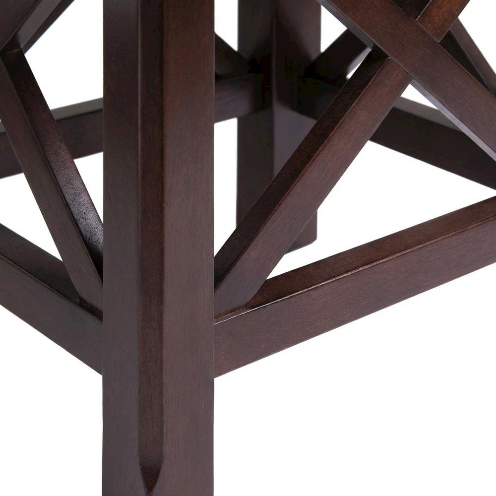 Solid Wood 3 Piece Nesting Tables Set With Stackable Design In Cappuccino Finish