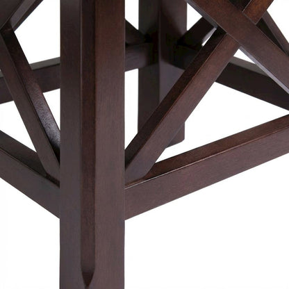 Solid Wood 3 Piece Nesting Tables Set With Stackable Design In Cappuccino Finish