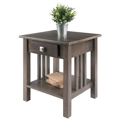 Stafford End Table, Oyster Gray