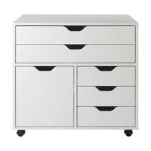 White Office Storage Cabinet With Drawers, Storage Cabinet On Wheels