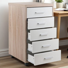 FurniFact Reclaimed Wood & White 5-Drawer File Cabinet