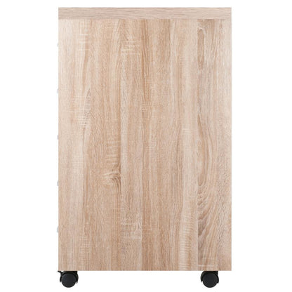 FurniFact Reclaimed Wood & White 5-Drawer File Cabinet