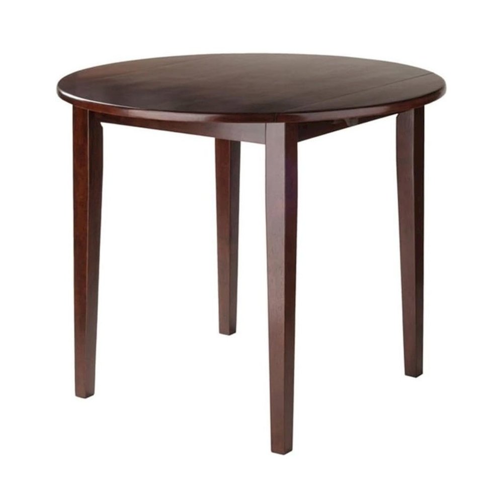 Walnut Drop Leaf Table And Chairs, Small Round Dining Set With 2 Seats