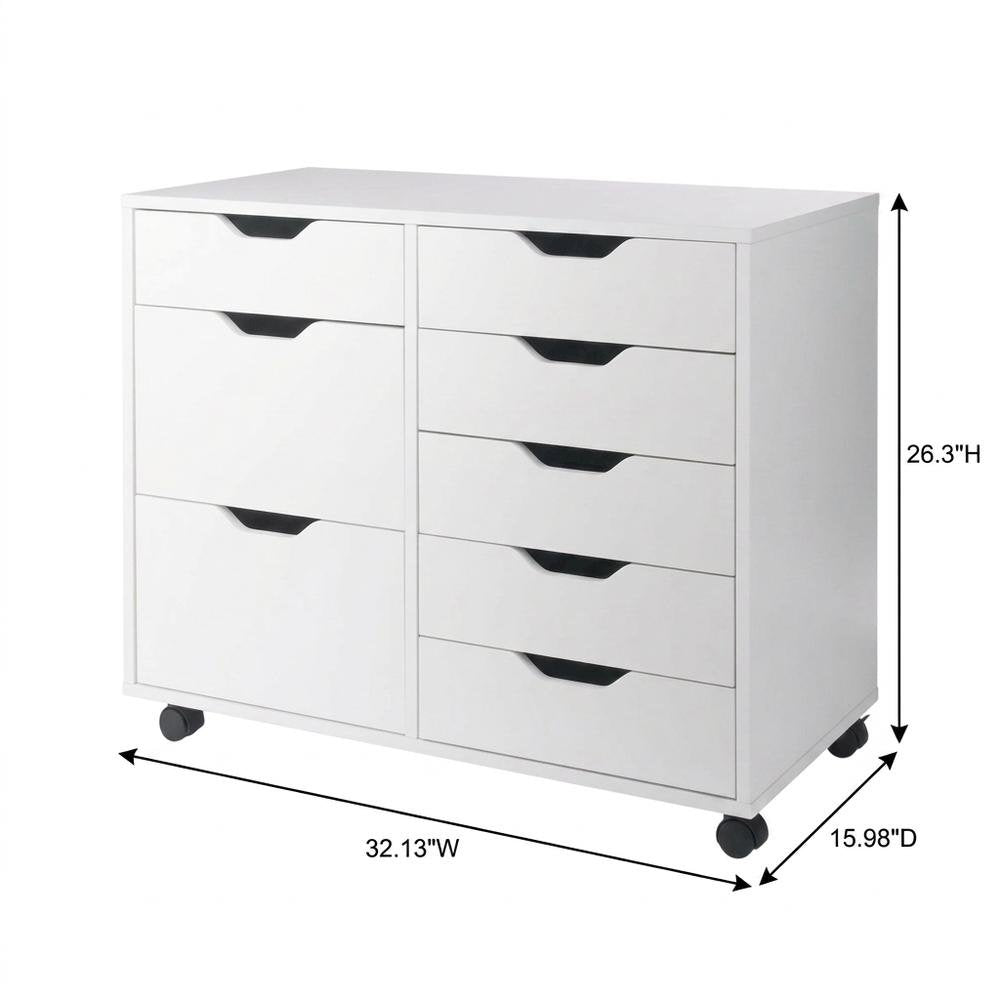 Contemporary Storage Cabinet with Drawers for Home Office Organization, White