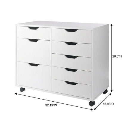 Contemporary Storage Cabinet with Drawers for Home Office Organization, White