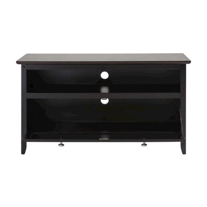 Dark Espresso TV Stand with Transitional Style and Solid Wood Finish