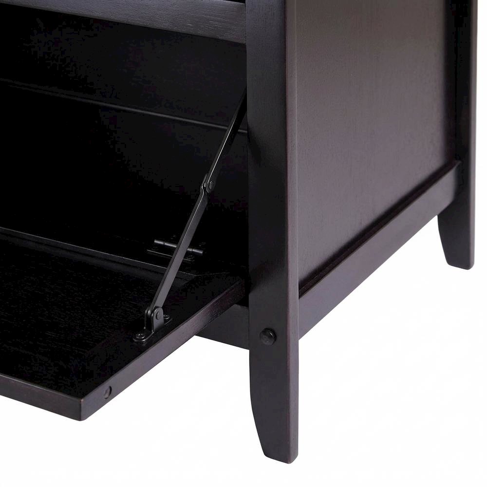 Dark Espresso TV Stand with Transitional Style and Solid Wood Finish