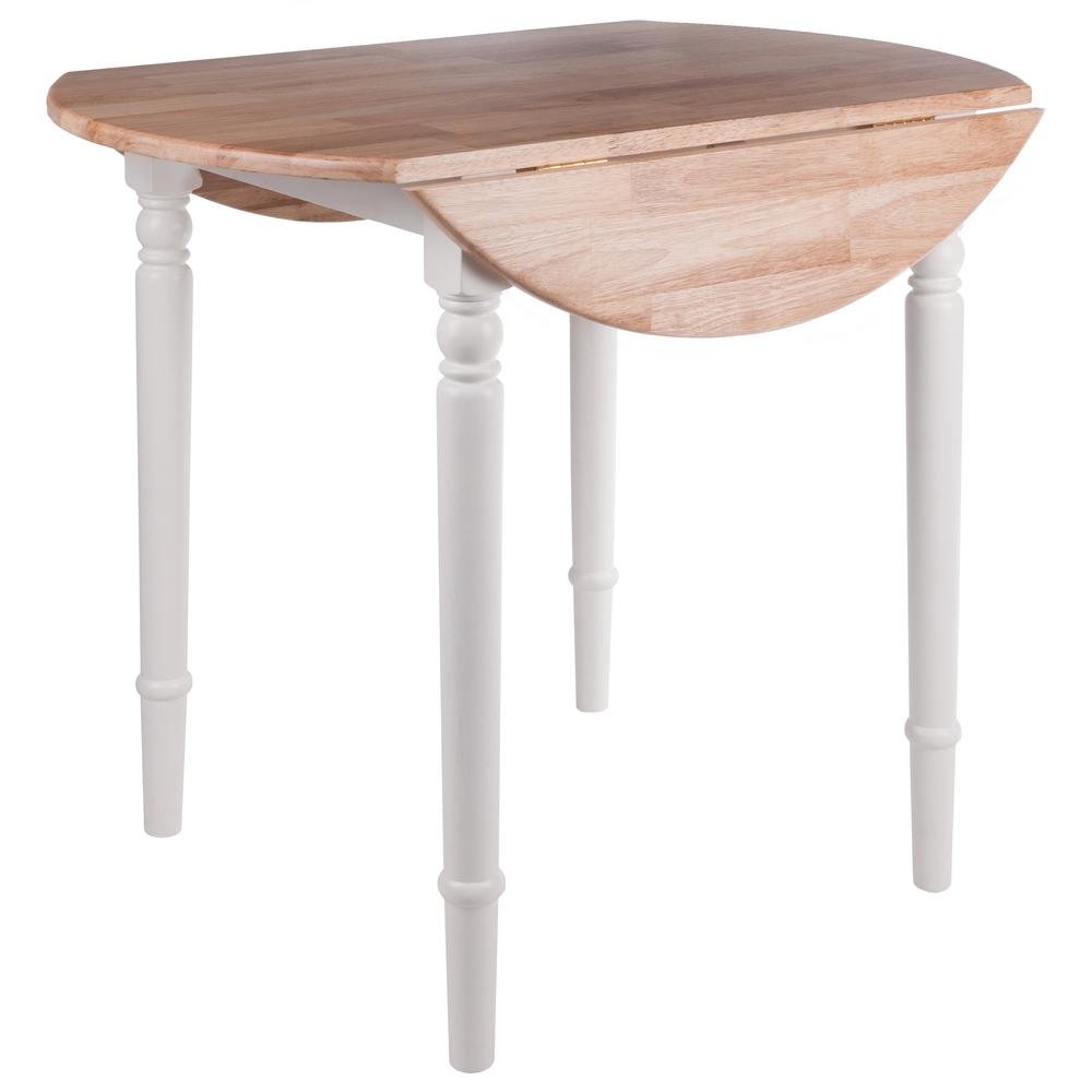 Natural White Small Round Drop Leaf Table – Foldable Dining Table