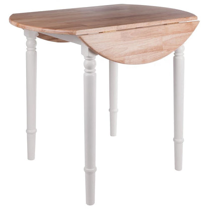 Natural White Small Round Drop Leaf Table – Foldable Dining Table