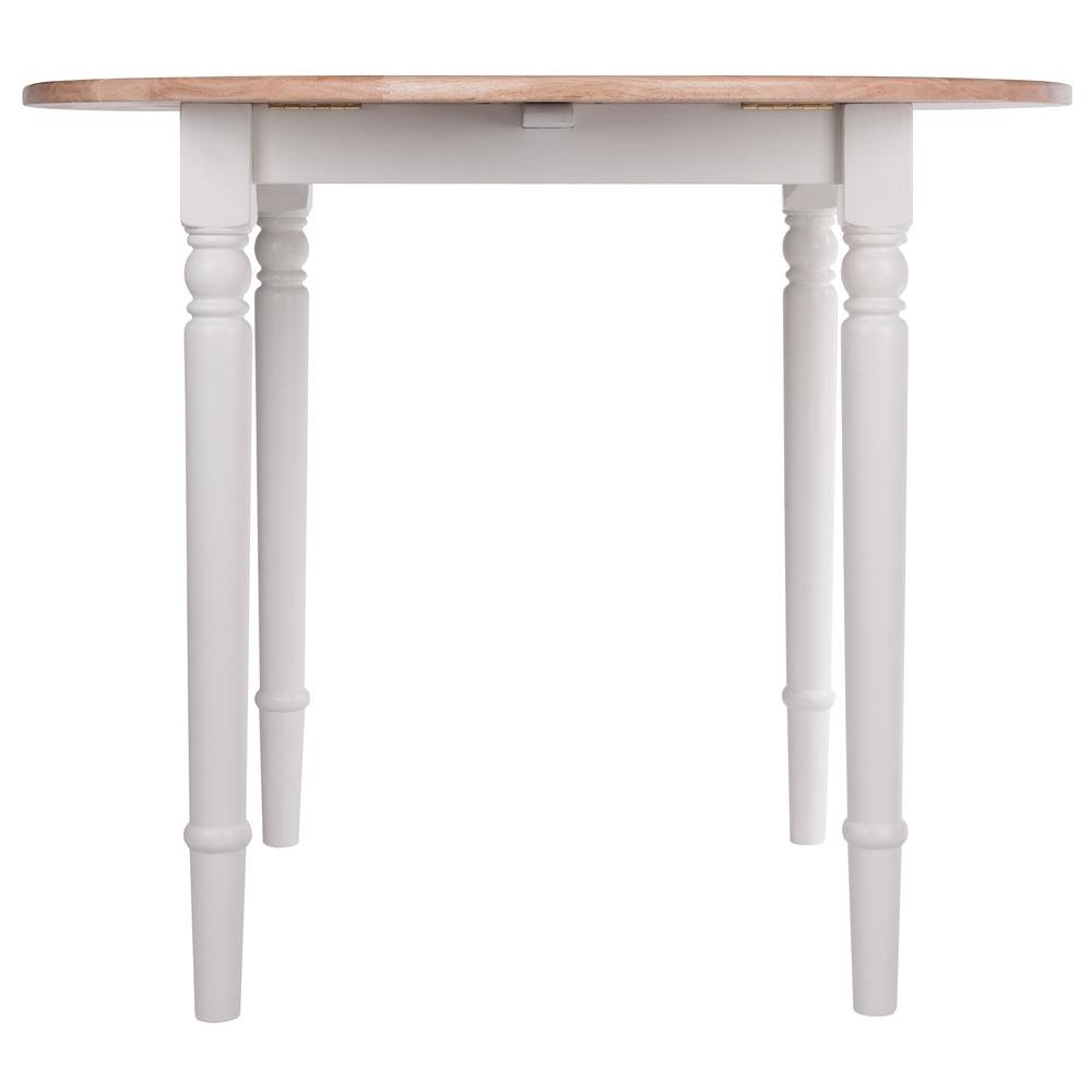Natural White Small Round Drop Leaf Table – Foldable Dining Table