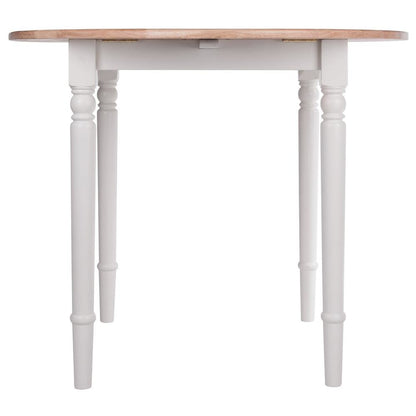Natural White Small Round Drop Leaf Table – Foldable Dining Table