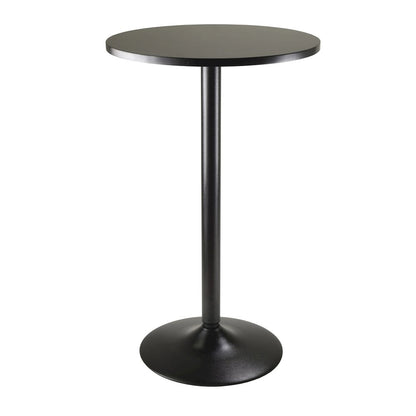 Black Pub Table with Round MDF Top – Bar Height Table