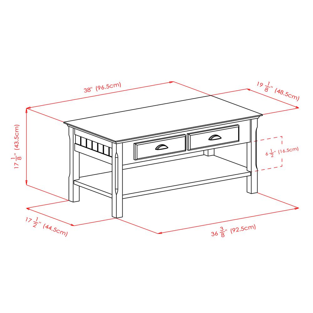 Timer Coffee Table, drawers and shelf
