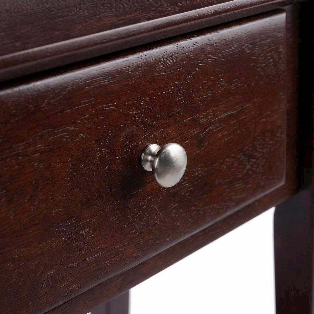 Antique Walnut Night Stand with Drawer Solid Composite Wood Storage