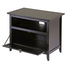Dark Espresso TV Stand with Solid Wood Construction and Transitional Style