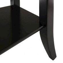 Dark Espresso Rectangular Console Table - Glass Shelf for Computer Workstations