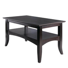 Dark Coffee Finish Coffee Table with Solid Wood Top and Transitional Style
