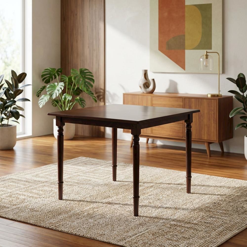 Walnut Small Square Dining Table – Solid Wood Kitchen Table for Spaces
