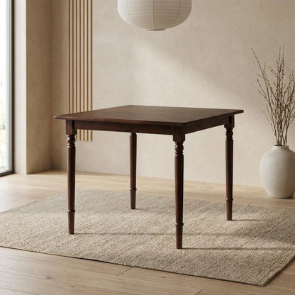 Walnut Small Square Dining Table – Solid Wood Kitchen Table for Spaces