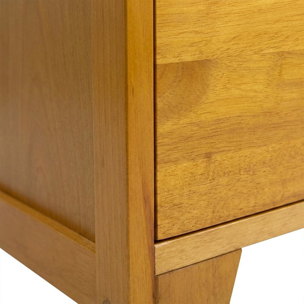Honey finish filing cabinet with transitional style and solid wood construction