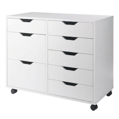 Contemporary Storage Cabinet with Drawers for Home Office Organization, White