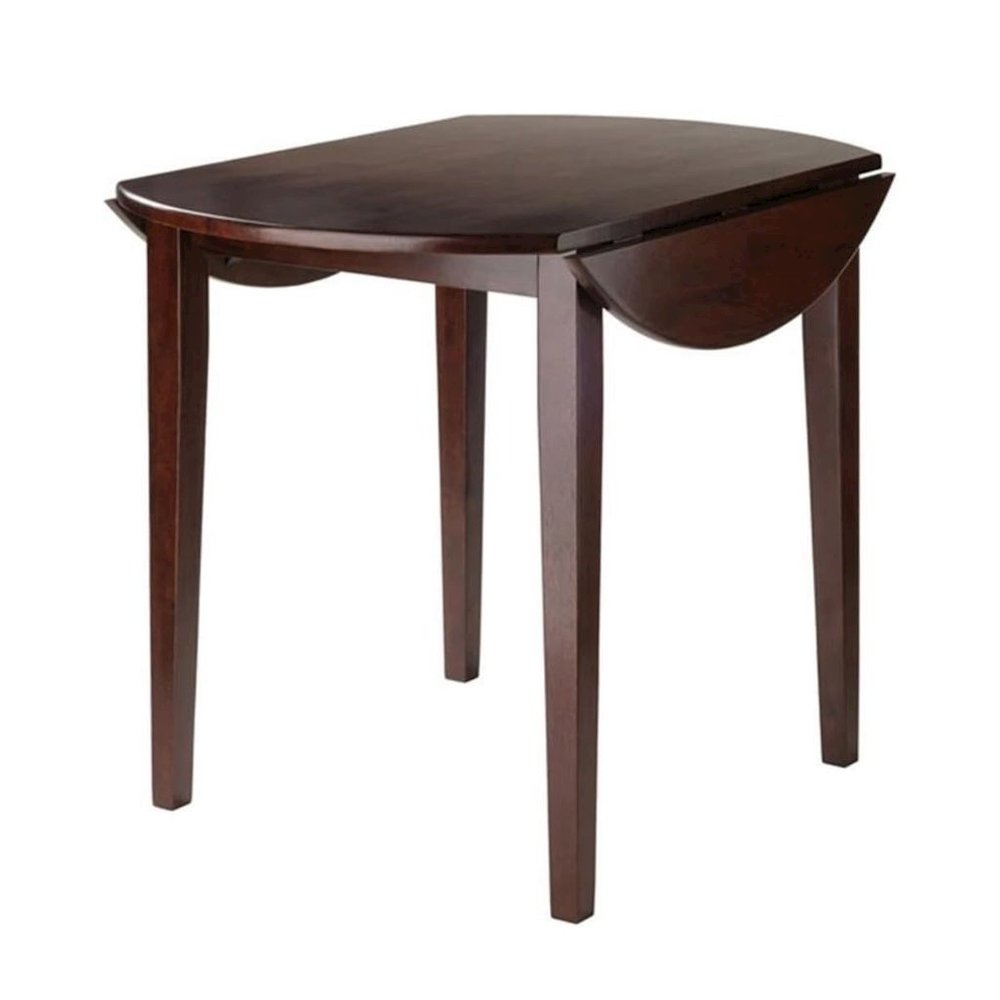 Walnut Drop Leaf Table And Chairs, Small Round Dining Set With 2 Seats