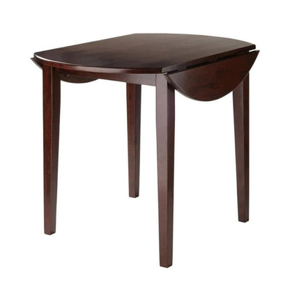 Walnut Drop Leaf Table And Chairs, Small Round Dining Set With 2 Seats