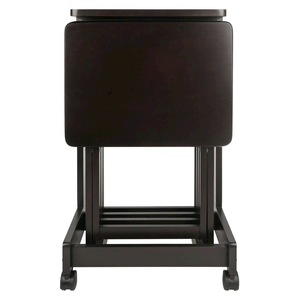 Coffee color Solid Wood TV Trays – Folding Snack Tables for Eating and Serving