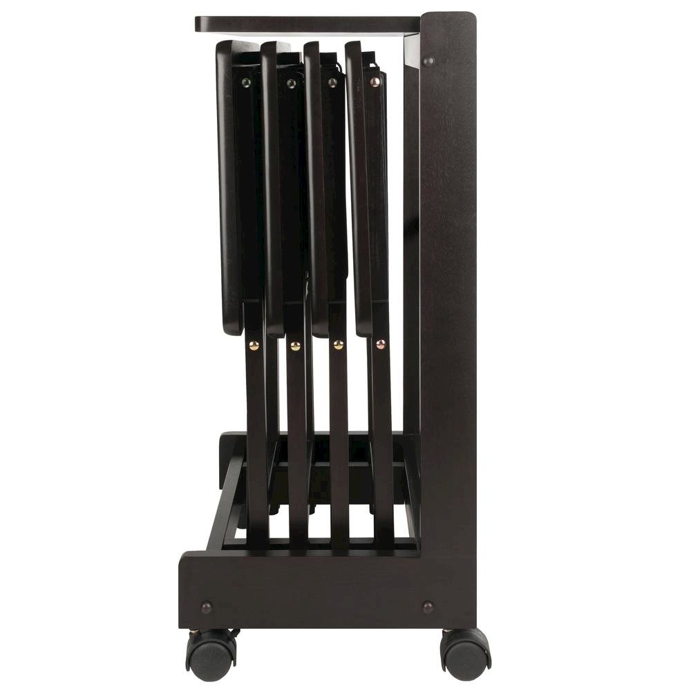 Coffee color Solid Wood TV Trays – Folding Snack Tables for Eating and Serving