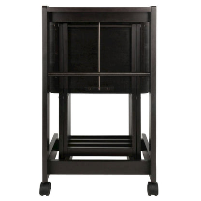Coffee color Solid Wood TV Trays – Folding Snack Tables for Eating and Serving