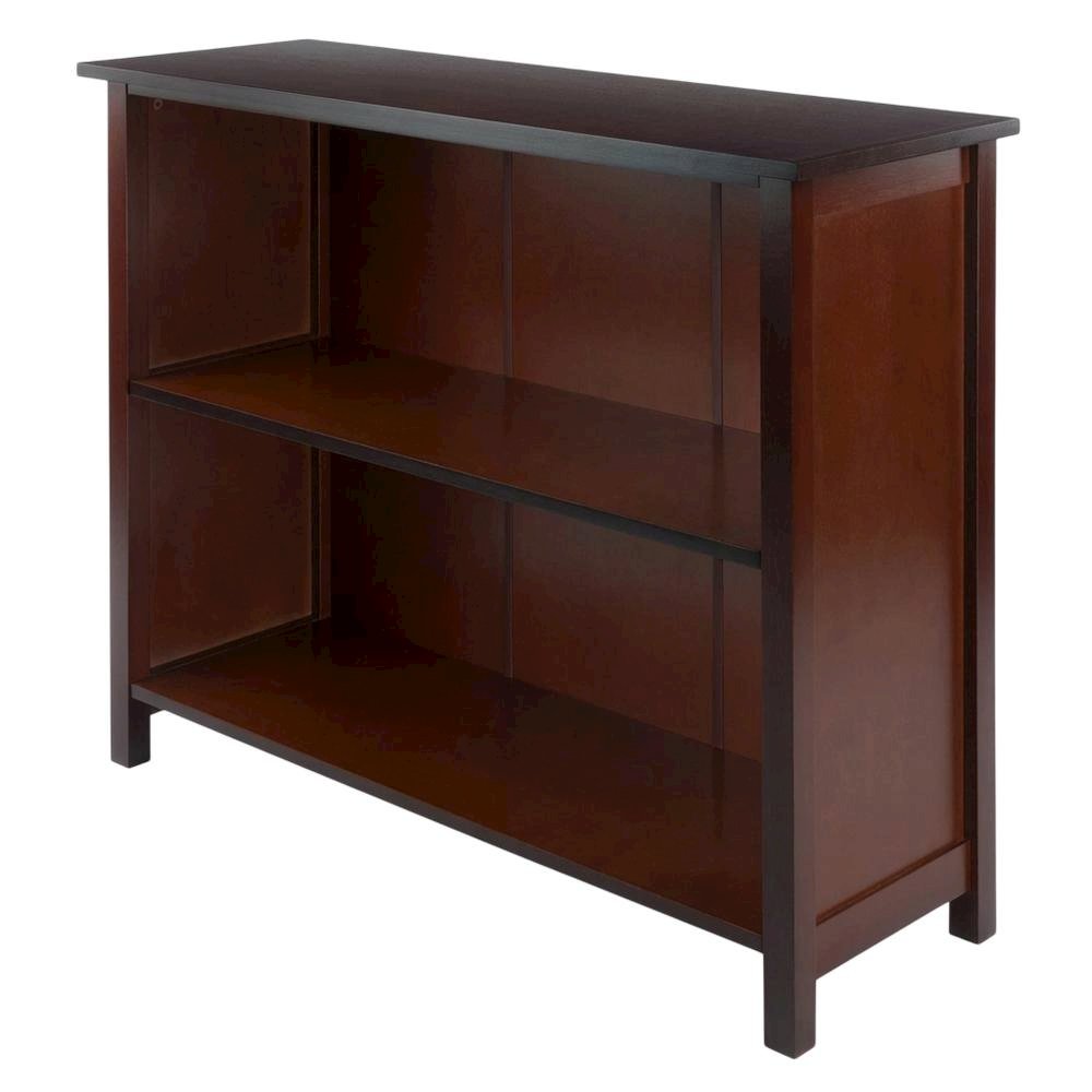 3-Tier Wide Bookcase, Storage Shelf, Solid Wood