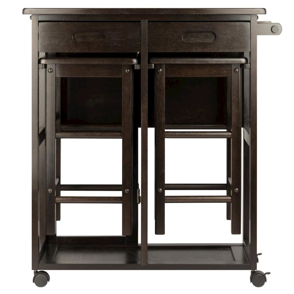 Coffee Folding Dining Table with Chairs – Compact Foldable Set for Two
