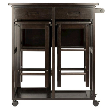 Coffee Folding Dining Table with Chairs – Compact Foldable Set for Two