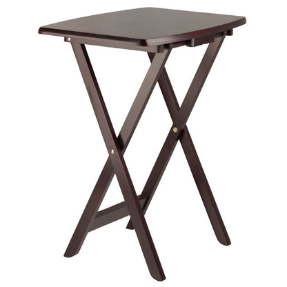 Espresso Oversized Snack Tables – Sturdy Wooden TV Trays with Stand