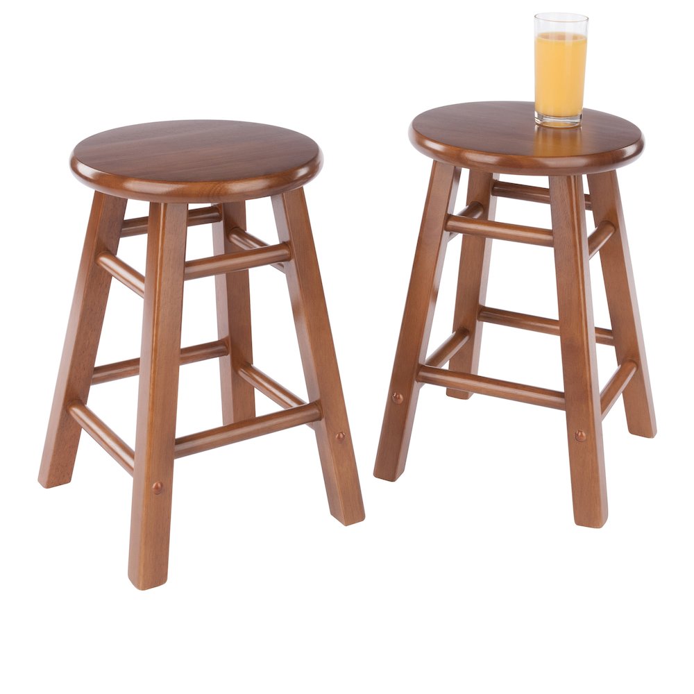 Element 2-Pc Dining Stool Set, Teak