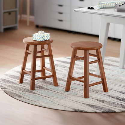 Element 2-Pc Dining Stool Set, Teak