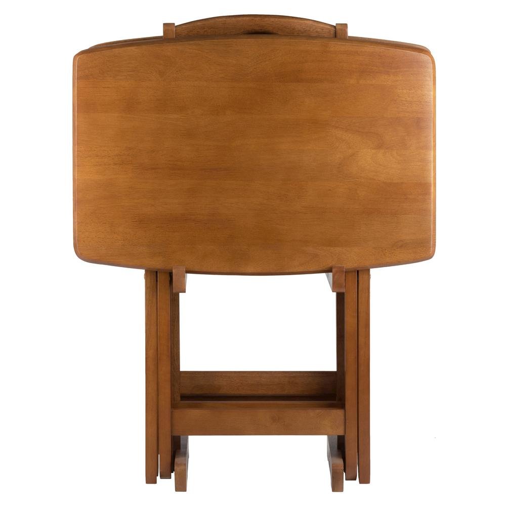 Teak Oversized Snack Tables – Sturdy Wooden TV Trays with Stand