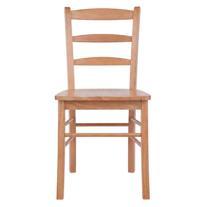 Solid Wood Ladder-Back Dining Chair for Kitchen and Dining Room, Light Oak