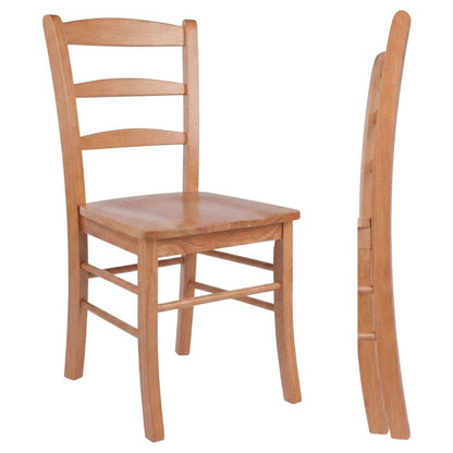 Solid Wood Ladder-Back Dining Chair for Kitchen and Dining Room, Light Oak