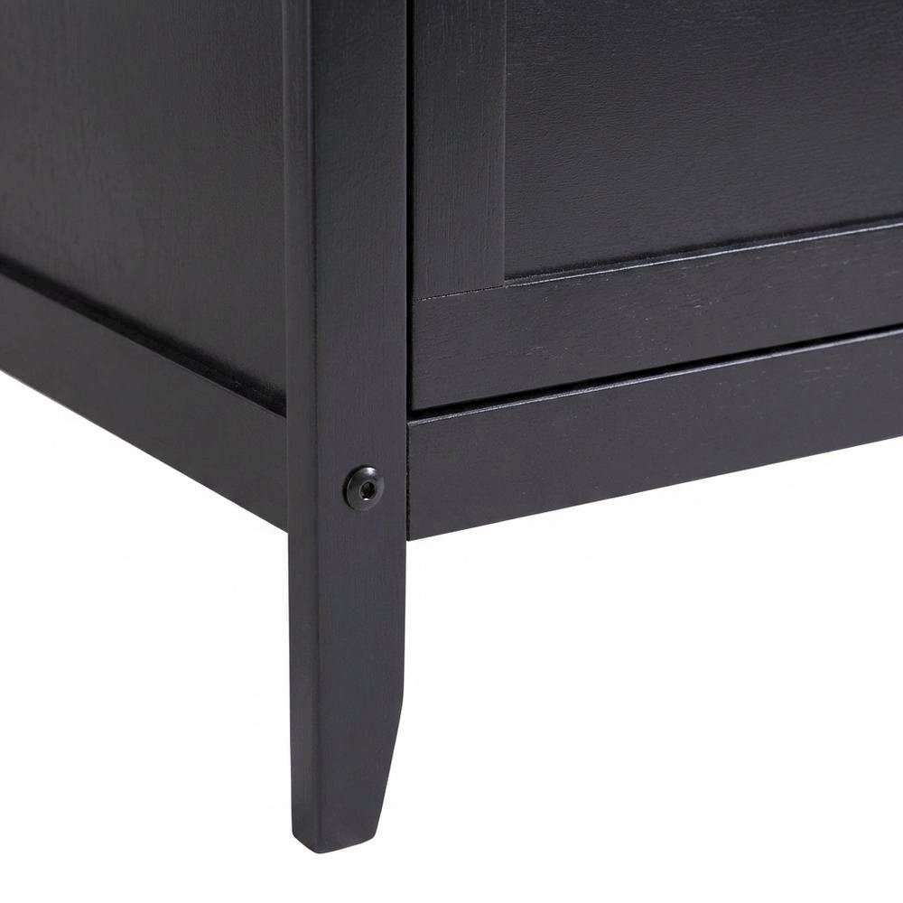 Dark Espresso Wooden TV Stand With Storage Shelf And Pull Down Cabinet