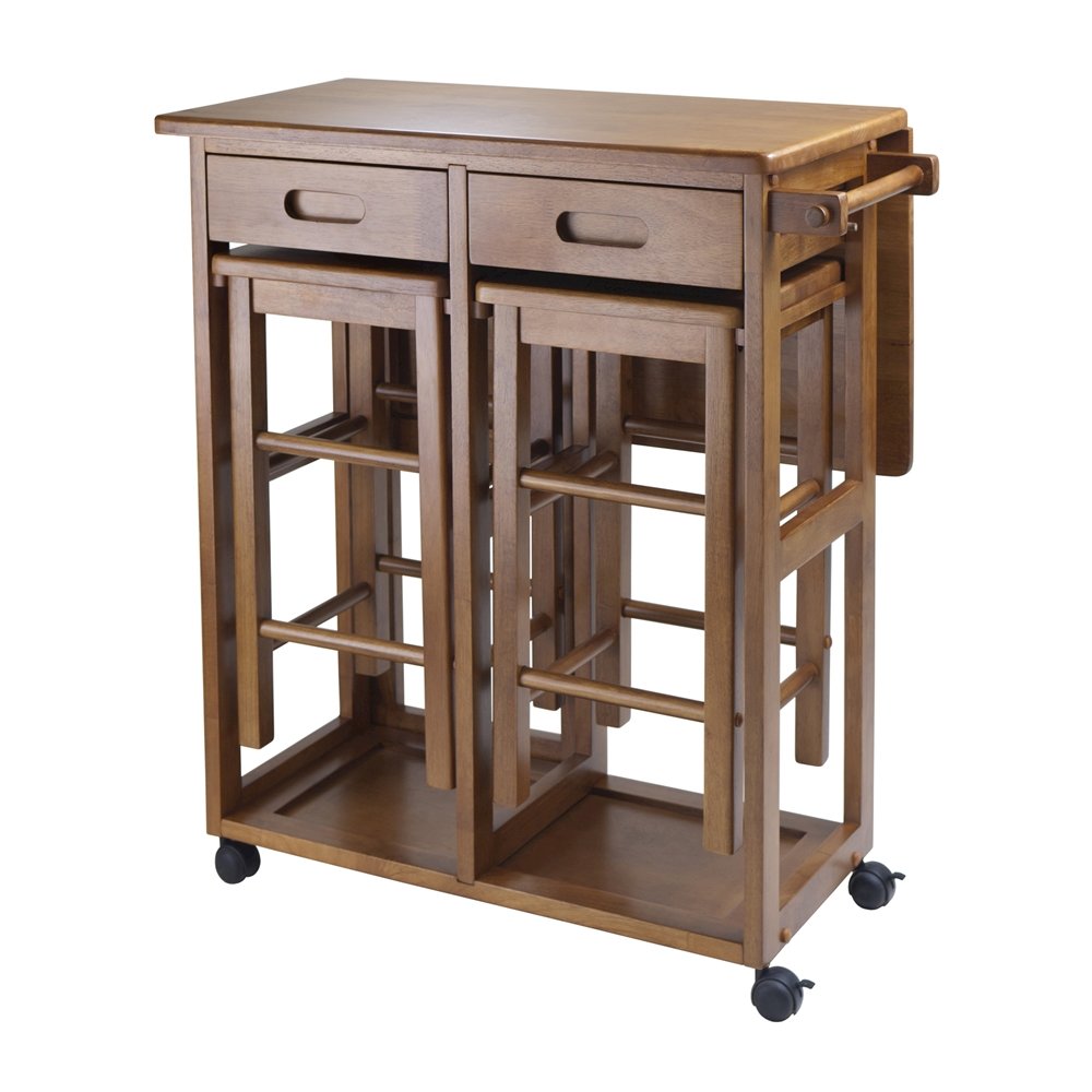 Teak Folding Dining Table Set – Space-Saving Drop Leaf Table & Chairs