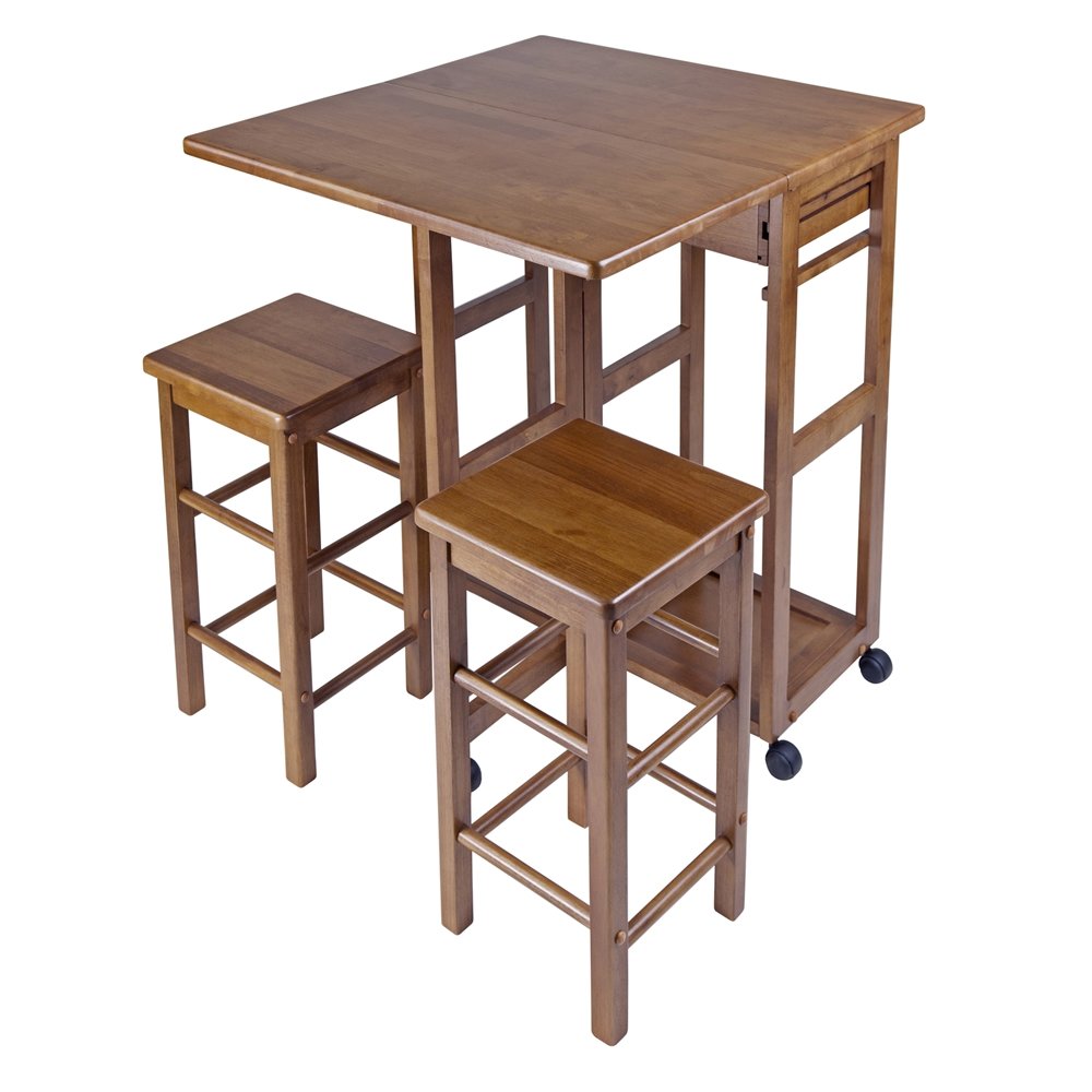 Teak Folding Dining Table Set – Space-Saving Drop Leaf Table & Chairs