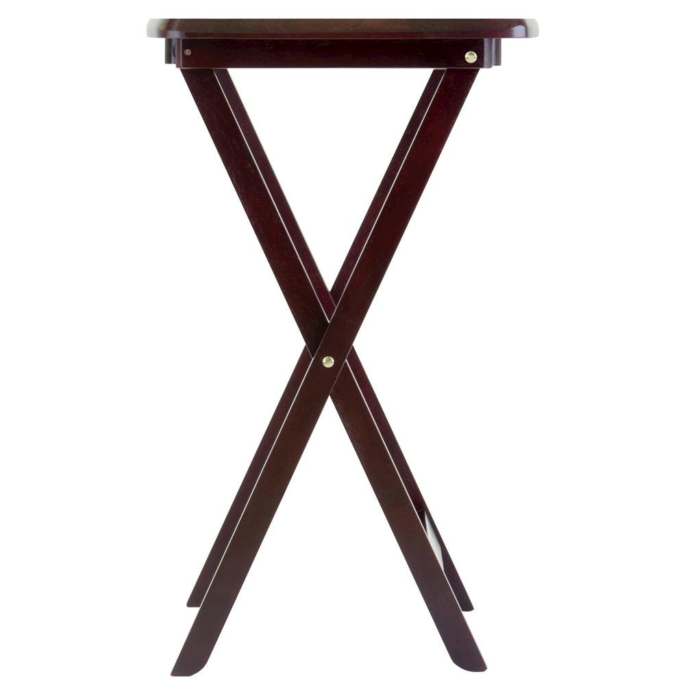 Espresso Oversized Snack Tables – Sturdy Wooden TV Trays with Stand