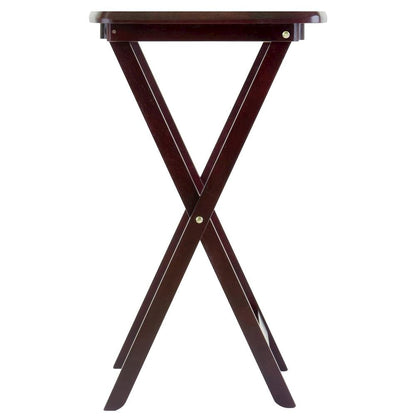 Espresso Oversized Snack Tables – Sturdy Wooden TV Trays with Stand