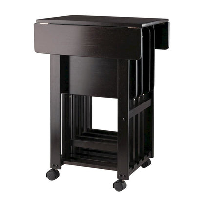 Coffee-Finished Folding TV Tray Set – Small Sofa Tables for Living Room & Dining
