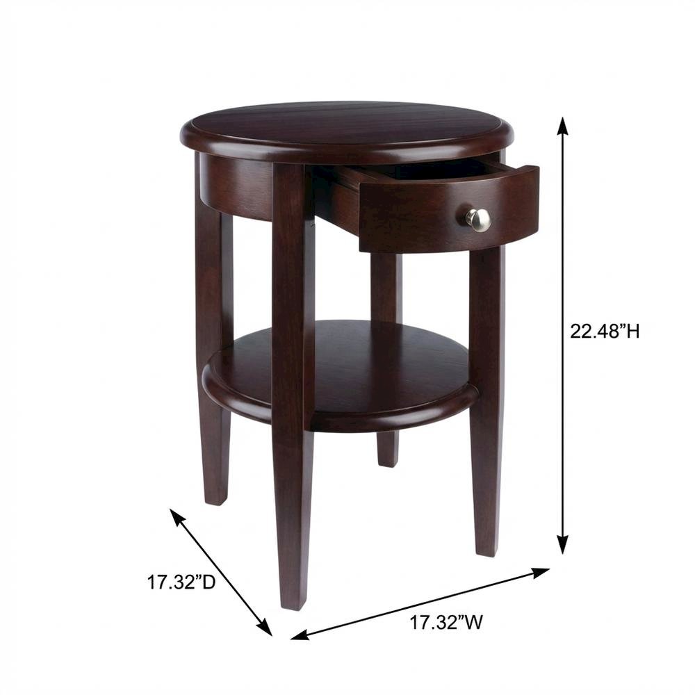 Farmhouse  Solid Wood End Table With Drawer For Living Room