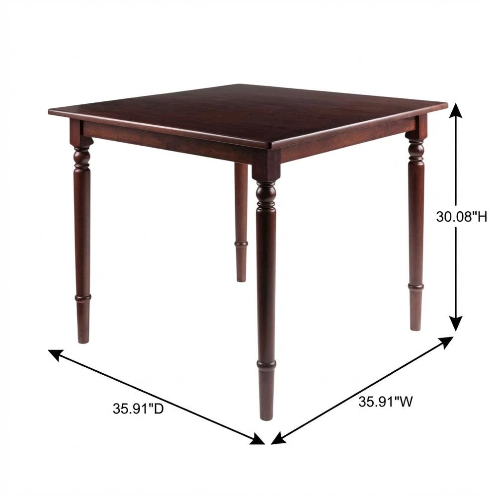 Walnut Small Square Dining Table – Solid Wood Kitchen Table for Spaces