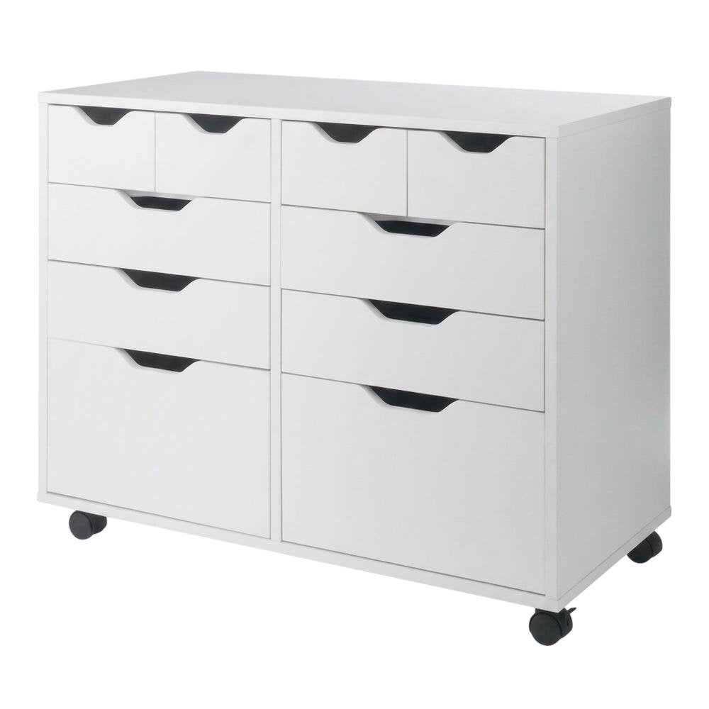 Composite Wood Storage Cabinet with Doors for Kitchen and Office, White