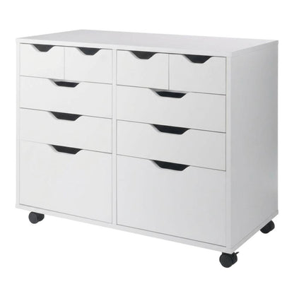 Composite Wood Storage Cabinet with Doors for Kitchen and Office, White