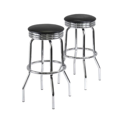 Metal Bar Table And Stools Set With Swivel Chairs, Retro Pub Dining Set